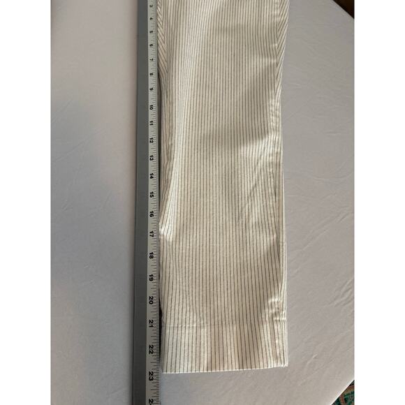 Banana Republic Women's 0 Petite Sloan Ivory Black Stripe Cropped Pants Modern - Picture 7 of 8